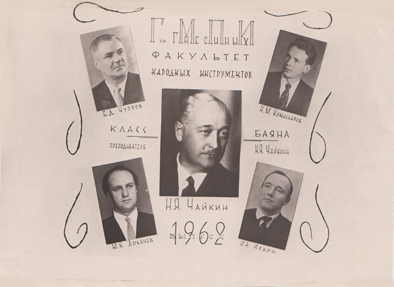 Н. Я. Чайкин с учениками, 1962